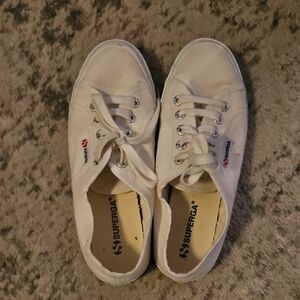 Superga Off-White Lace-Up Sneakers